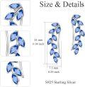 wholesale Sterling Silver Austrian Crystal Leaf Ear Climbers Hypoallergenic Earrings for Sensitive Ears-0-33