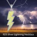 wholesale 925 Sterling Silver Yellow Opal Lightning Bolt Reversible Boomerang Pendant Necklaces - Dainty Minimalist s for Women & Girls-0-5