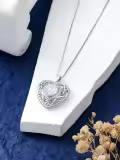 TOUPOP Sterling Silver 12 Birthstone Celtic Heart Necklace Birthday Anniversary Christmas Gifts-0-6