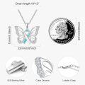 wholesale Sterling Silver Butterfly Pendant Necklace PTSD Awareness Inspirational Jewelry Gift for Women-0-7