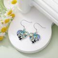 wholesale 925 Sterling Silver Panda Heart Abalone Shell Drop Earrings for Women-0-3