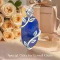 TOUPOP Sterling Silver Rose Flower Gemstone Pendant Necklace-0-3
