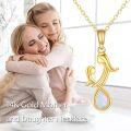 wholesale 14K Gold Opal Teardrop Infinity Love Knot Pendant Necklace for Women Mom Wife Granddaughter Gift 18+2 Chain-0-5