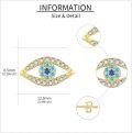 wholesale 14K Gold Evil Eye CZ Stud Earrings - Christmas Gift Ideas for Her-0-3