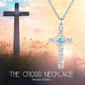 wholesale 925 Sterling Silver Turquoise Celtic Knot Cross Pendant Necklace s for Women-0-6
