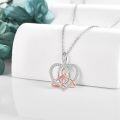 wholesale 925 Sterling Silver Celtic Knot Heart Pendant Necklace with Cubic Zirconia for Women Girls  45cm Chain Length-0-3