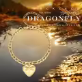 wholesale Gold 925 Sterling Silver Dragonfly Heart Photo Locket Charm Bracelet Wholesale for Women-0-6