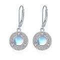 wholesale 925 Sterling Silver Blue Moonstone Celtic Trinity Knot Drop Earrings-0-0