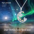 wholesale  Sterling Silver Moonstone Celtic Star Moon Pendant Necklace for Women -0-4