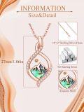 wholesale 925 Sterling Silver Abalone Shell and Crystal Mountain Pendant Necklace for Women-0-5