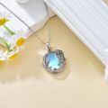 wholesale 925 Sterling Silver Moonstone Mermaid Pendant Necklaces for Women Sea Life Gifts-0-3