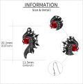 wholesale 925 Sterling Silver Red Crystal Black Enamel Gothic Angel & Devil Wing Drop Earrings for Women-0-4
