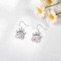 wholesale 925 Sterling Silver Heart-Shaped Dog and Girl Charm Dangle Earrings for Mom-0-3