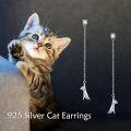 wholesale 925 Sterling Silver Hypoallergenic Cat Stud Earrings with CZ Stones - Elegant Gift for Women-0-5