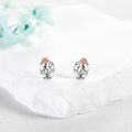 wholesale 925 Sterling Silver Cute Guinea Pig Rose Flower Stud Earrings for Women Girls  4g-0-2