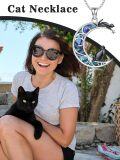 wholesale 925 Sterling Silver Moon & Cats Pendant Necklaces for Women Girls Gifts Jewelry-0-4