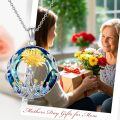 TOUPOP Sterling Silver Crystal Mother Daughter Son Necklace Birthday Gifts-0-2