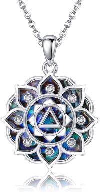 wholesale 925 Sterling Silver Lotus Flower Opal Pendant Necklaces - Soberity s for Women's Christmas Presents-AA