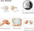 wholesale 925 Sterling Silver Opal Sun Stud Earrings Celestial s for Women-0-4