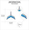 wholesale 925 Sterling Silver Whale Tail Blue Opal Pendant Necklace Ocean s for Her-0-3