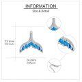 wholesale 925 Sterling Silver Whale Tail Blue Opal Pendant Necklace Ocean s for Her-0-3