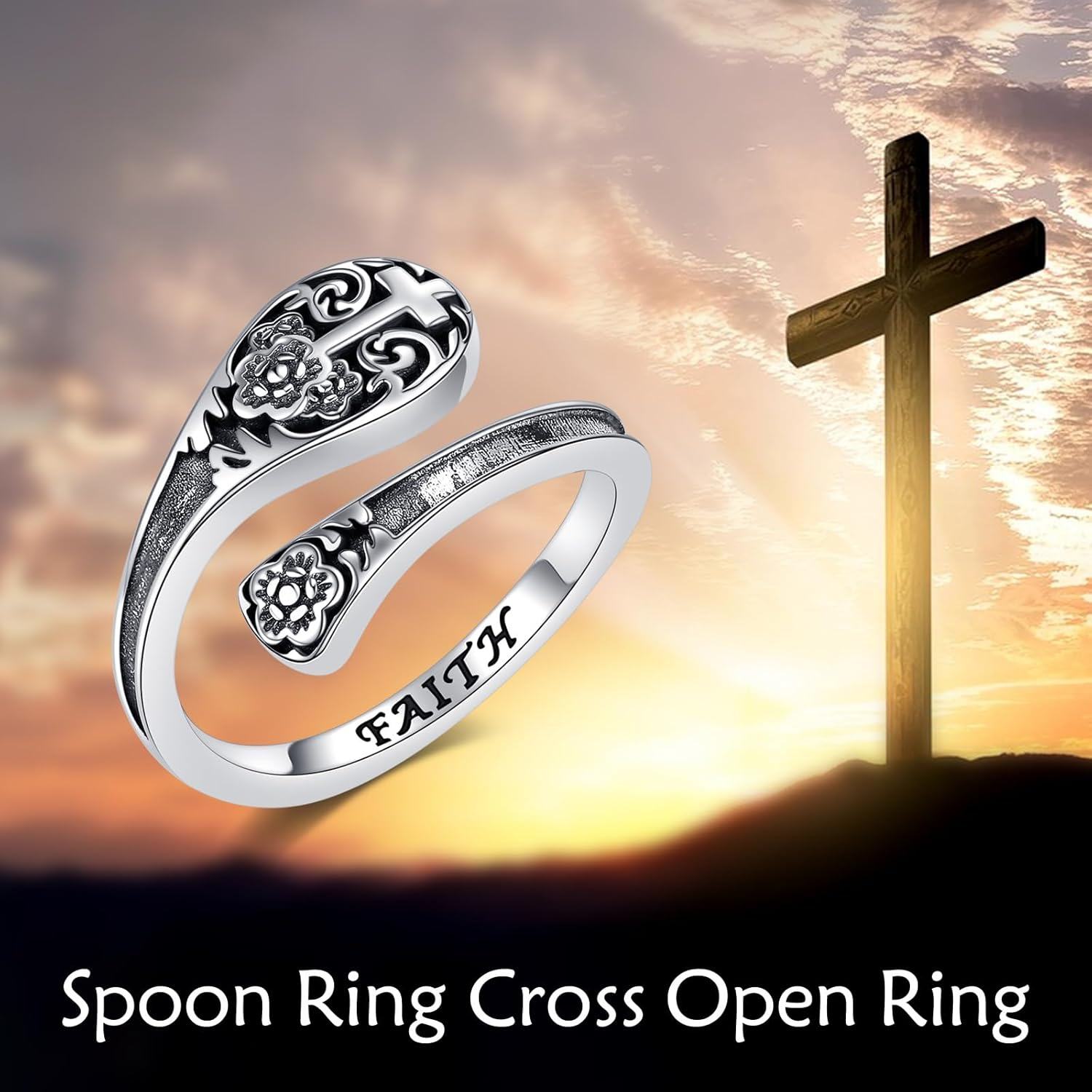  Sterling Silver Spoon Rings for Women Vintage Thumb Rings Jewelry -0-4