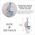 wholesale 925 Sterling Silver Mermaid on Crescent Moon with Flowers and Stars Pendant Necklace s for Women & Girls-0-4