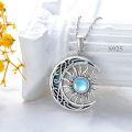 wholesale  925 Sterling Silver Moonstone Sun and Moon Necklace for Women, Celtic Knot Pendant, Gift for Christmas Mother's Day Valentine's Day-0-5