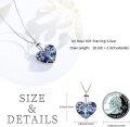 wholesale 925 Sterling Silver Heart Shaped Blue Crystal Tree of Life Pendant Keepsake Urn Necklace for Ashes-0-3