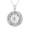 TOUPOP Sterling Silver Celtic Knot Compass Necklace For Women Gifts-0-0
