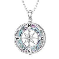 TOUPOP Sterling Silver Celtic Knot Compass Necklace For Women Gifts-undefined