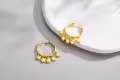wholesale Gold 925 Sterling Silver Flower Dangle Hoop Earrings Wholesale for Women -0-3