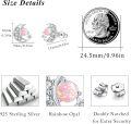 wholesale 925 Sterling Silver Pink Opal Moon & Stars Stud Earrings Celestial s for Women Girls-0-4