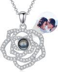 wholesale 925 Sterling Silver 925 Rose Flower Pearl Pendant Necklace: Romantic Gift for Women/Girls-0-0