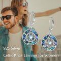 wholesale 925 Sterling Silver Moonstone Abalone Triquetra Star of David Celtic Shell Drop Earrings for Women Girls Jewellery Gift 3cm Long-0-3