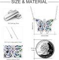 wholesale 925 Sterling Silver Abalone Shell Butterfly Pendant Necklace for Women Gifts-0-4