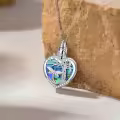 TOUPOP Sterling Silver Abalone Shell Tree Of Life Urn Necklace-0-1