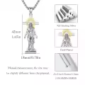 wholesale 925 Sterling Silver Jesus Christ Cross Pendant with Halo and Stone Protection Necklaces Wholesale for Men & Women-0-3