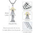wholesale 925 Sterling Silver Jesus Cross Pendant Necklace With Gold Halo And Prayer Base-0-3