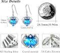wholesale 925 Sterling Silver Blue Crystal Heart Dolphin Wave Stud Earrings for Women-0-4