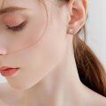 wholesale 14k Princess Cut Blue Moonstone Stud Earrings-0-3