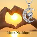 wholesale TOUPOP Diamond April Birthstone Necklace 925 Sterling Silver Moon And Star Pendant Necklace Celtic Moon Diamond Jewelry Anniversary Birthday Christmas Gifts For Women Wife Mom Her -0-2