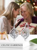 wholesale 925 Sterling Silver Celtic Knot Drop Earrings with Triquetra Symbol for Women-0-3