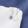 wholesale 925 Sterling Silver Teardrop Flower Drop Dangle Leverback Earrings with Mother of Pearl Inlay and Abalone Shell Accents for Women-0-3