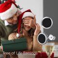wholesale 925 Sterling Silver Onyx Round Stud Earrings with Tree Design for Men-0-6