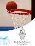 wholesale 925 Sterling Silver Basketball Hoop Pendant Necklace Sporty Gifts for Women Girls-0-2