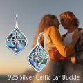 wholesale 925 Sterling Silver Abalone Shell Celtic Trinity Knot Leverback Earrings Triquetra Tree of Life s for Women Girls-0-5