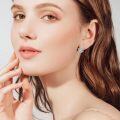 wholesale 925 Sterling Silver Moonstone Triquetra Earrings-0-3