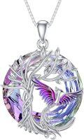 wholesale 925 Sterling Silver Phoenix Crystal Pendant Necklace Women -0-0