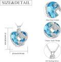 wholesale 925 Sterling Silver Heart-Shaped Turtle Pendant Necklace - Ocean Life s for Her-0-5